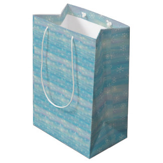 Sac Cadeau Moyen Watercolor Winter Pattern