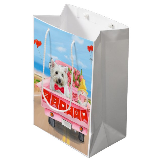 Sac Cadeau Moyen West Highland White Terrier Camion de la Saint-Val (Devant Angle)