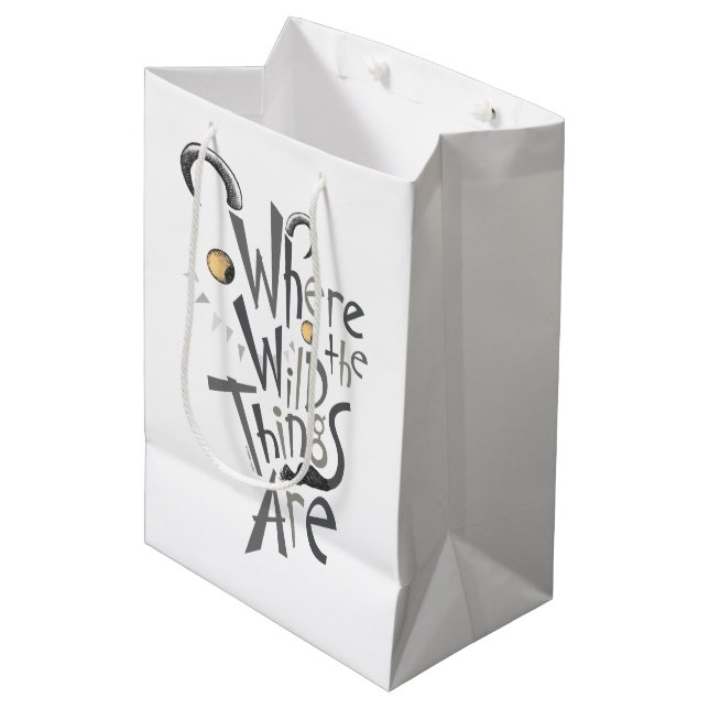 Sac Cadeau Moyen Where the Wild Things Are Quote Graphic (Devant Angle)
