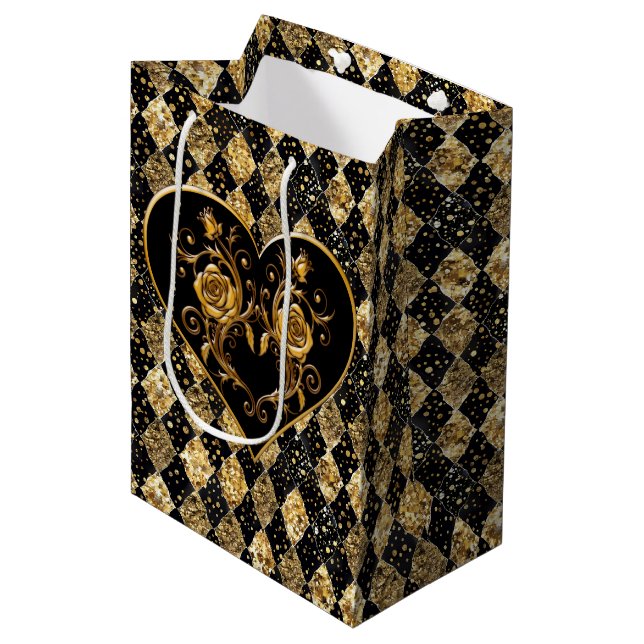 Sac Cadeau Moyen Whimsical et Elegant Goth (Devant Angle)