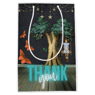 Sac Cadeau Moyen Whimsical Girl in Swing Surreal Merci