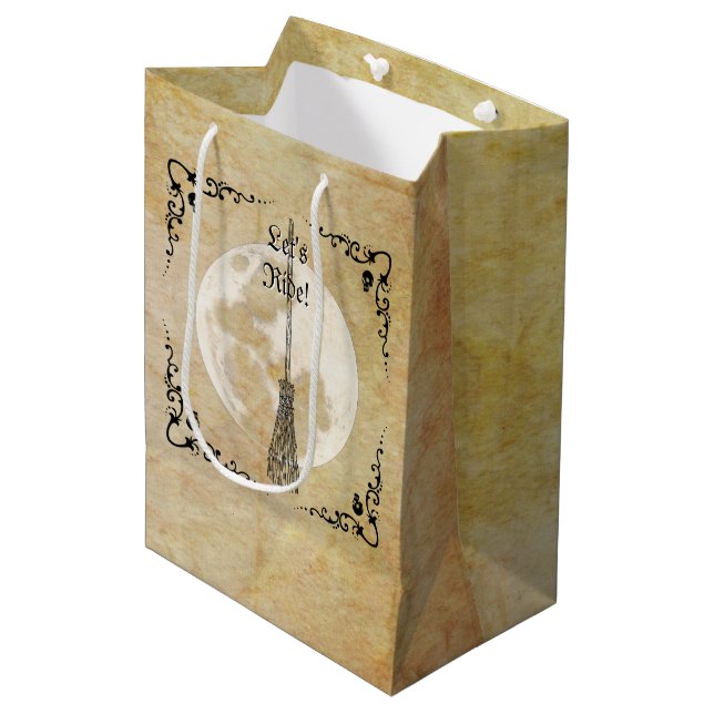Sac Cadeau Moyen Whimsical Witchy Full Moon  (Devant Angle)