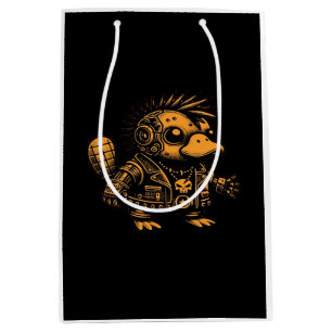 Sac Cadeau Moyen Whimsigoth Cyborg Platypus Art Vintage