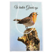 Winter Greetings. Robin singing