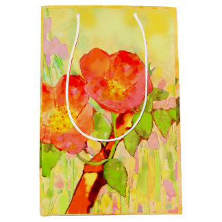 Sac Cadeau Moyen  Yellow Pinks Floral Sweet Briar Gift Bag