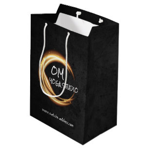 Sac Cadeau Moyen YOGA Studio Massage Thérapie Black & Gold SIGNE ZE