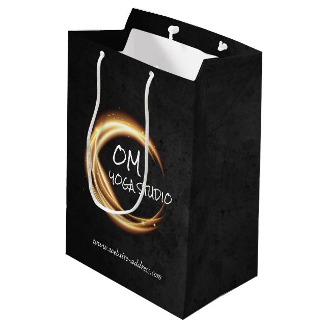 Sac Cadeau Moyen YOGA Studio Massage Thérapie Black & Gold SIGNE ZE (Dos Angle)