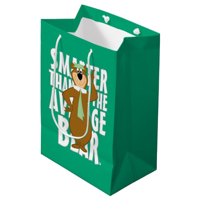 Sac Cadeau Moyen Yogi "Plus Intelligent Que L'Ours Moyen" (Devant Angle)