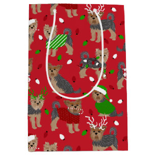 Sac Cadeau Moyen Yorkie Christmas Yorkshire Terrier Dog