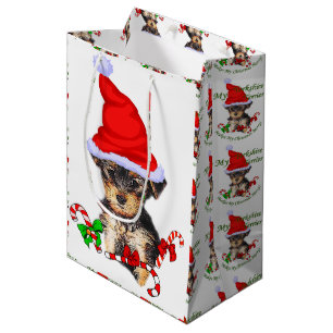 Sac Cadeau Moyen Yorkshire Terrier Noël