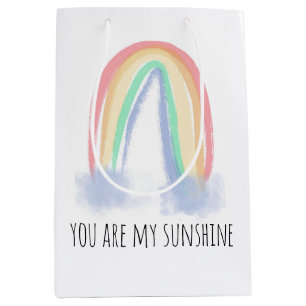 Sac Cadeau Moyen You are my sunshine watercolor painted rainbow