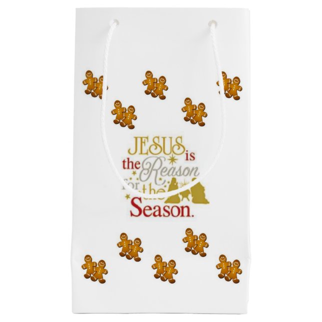 Sac cadeau Noël Homme en pain d'épices (Devant)