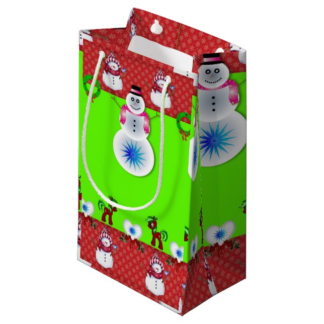 Sac cadeau Noël Snowman (Devant Angle)