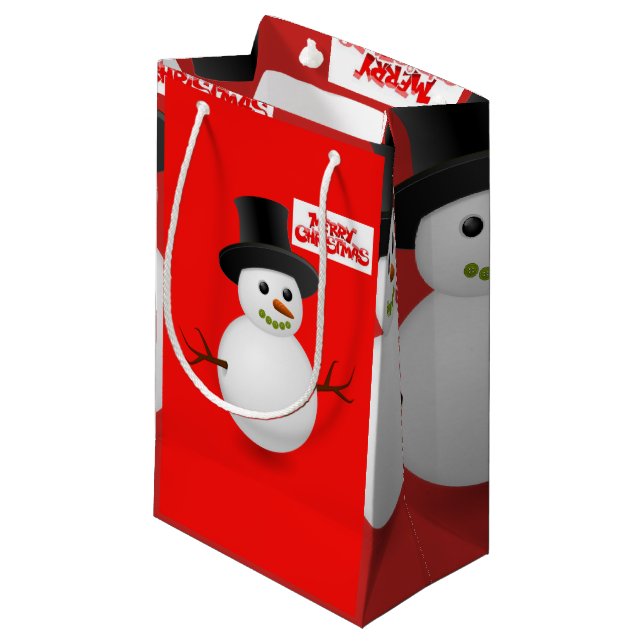 Sac cadeau Noël Snowman (Devant Angle)