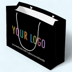 Sac Cadeau Noir Personnalisé avec Logo de l'Entrep