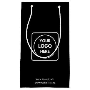 Sac cadeau noir Sac petit format avec logo d'ent