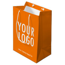 Sac cadeau orange 10 pouces avec logo personnalisé