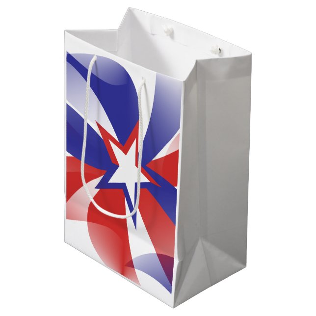 Sac cadeau Patriotique Rouge Blanc et Bleu Me éblo (Devant Angle)