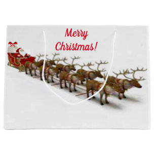 Sac cadeau père Noël et Reindeer