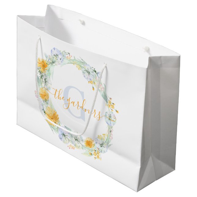 Sac cadeau personnalisé à motif d'aquarelle de pis (Devant Angle)