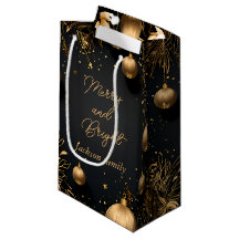 Sac cadeau personnalisé avec Noël Lux Black & Gold
