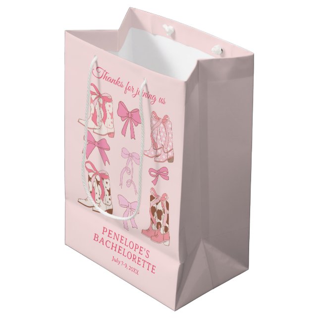 Sac cadeau personnalisé Boots and Bows Western (Devant Angle)