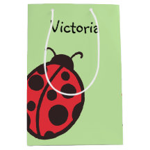 Sac cadeau personnalisé de coccinelle