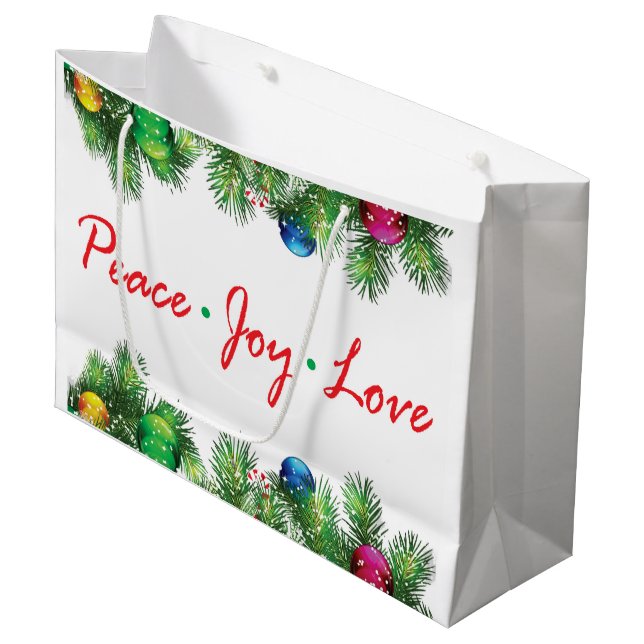 Sac cadeau personnalisé - Grand, brillant (Devant Angle)