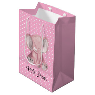 Sac cadeau Pink Elephant Polka Dot Design