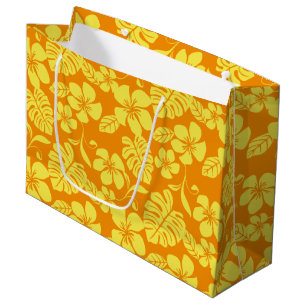 Sac cadeau PINK PLUMERIA (TANGERINE/JAUNE)