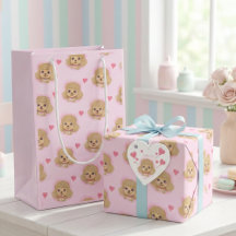 Sac Cadeau Poodle Pastel Mignon – Saint-Valentin &