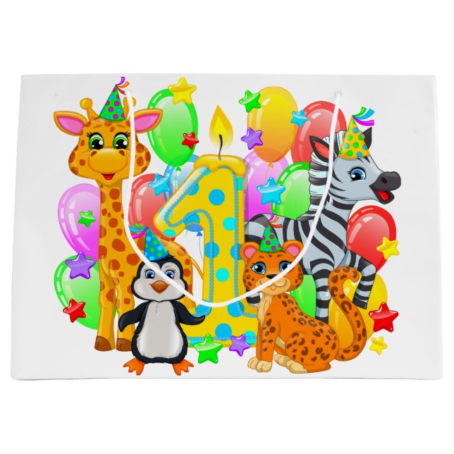 Sac cadeau pour animaux de fête d'anniversaire (Devant)
