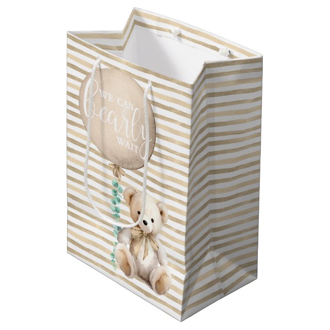 Sac cadeau pour Baby shower Ours en Teddy Brown (Devant Angle)
