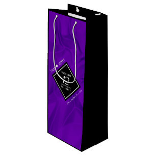 Sac Cadeau Pour Bouteille 12ème anniversaire de la Mariage de soie