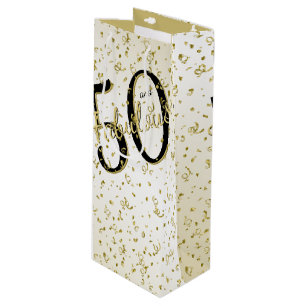 Sac Cadeau Pour Bouteille 50 et fabuleuse fête d'anniversaire Black Gold 50e