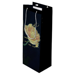 Sac Cadeau Pour Bouteille 50e Rose du cinquantième anniversaire de Mariage d