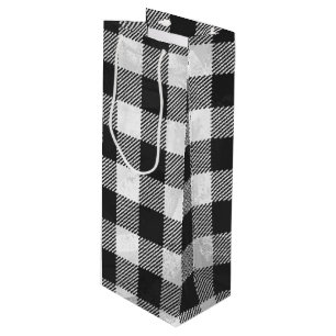 Sac Cadeau Pour Bouteille à damiers Plaid Noir Et Blanc