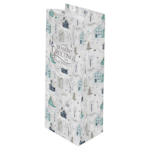 Sac Cadeau Pour Bouteille Accueil confortable Noël Turquoise ID985