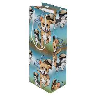 Sac Cadeau Pour Bouteille Adventure Pup et Kitty