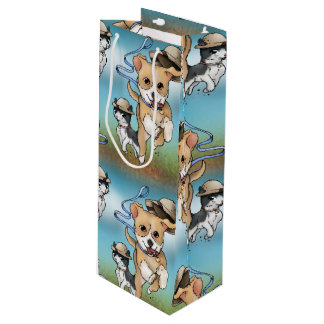 Sac Cadeau Pour Bouteille Adventure Pup et Kitty