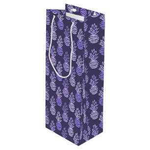 Sac Cadeau Pour Bouteille Aiguille couleur été fruit bleu motif
