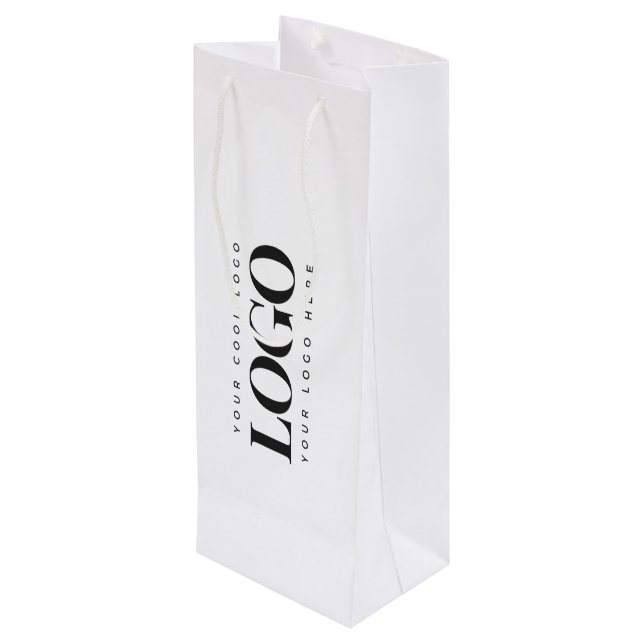 Sac Cadeau Pour Bouteille Ajouter votre logo commercial Rectangle Simple Min (Dos Angle)