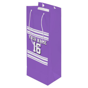 Sac Cadeau Pour Bouteille Amethyst Purple Wht Team Jersey Numéro personnalis
