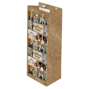 Sac Cadeau Pour Bouteille Amis photo collage DO-IT-YOURSELF photo 6 pic jute