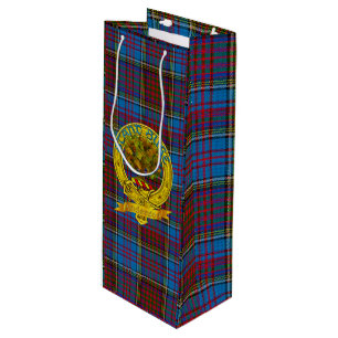 Sac Cadeau Pour Bouteille Anderson Clan Tartan et Motif