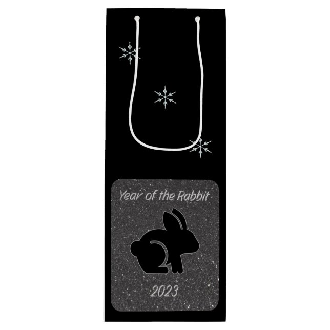 Sac Cadeau Pour Bouteille Année du design de la Parties scintillant noire la (Devant)