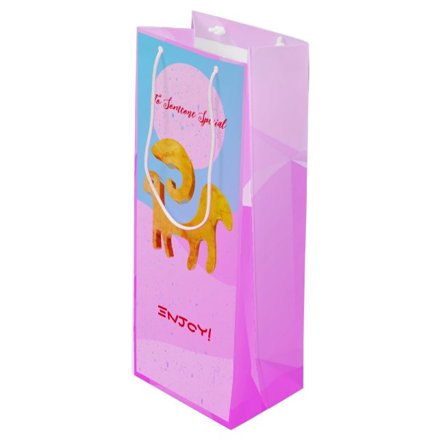 Sac Cadeau Pour Bouteille Anniversaire / Vin 21 mars - 19 avril Zodiac Aries (Devant Angle)
