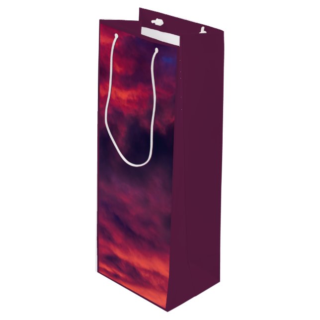 Sac Cadeau Pour Bouteille août rouge (Devant Angle)