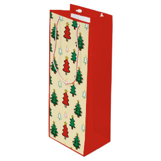 Sac Cadeau Pour Bouteille Arbre de Noël avec le dessus étoilé sans couture m