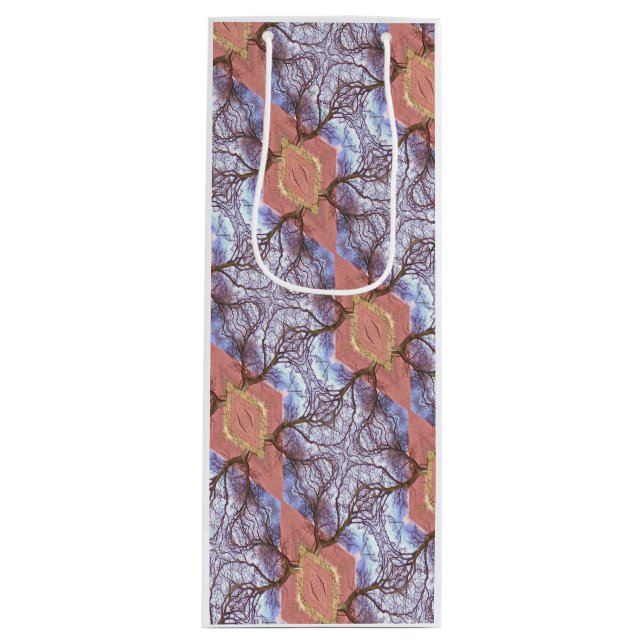 SAC CADEAU POUR BOUTEILLE ARBRES (Devant)